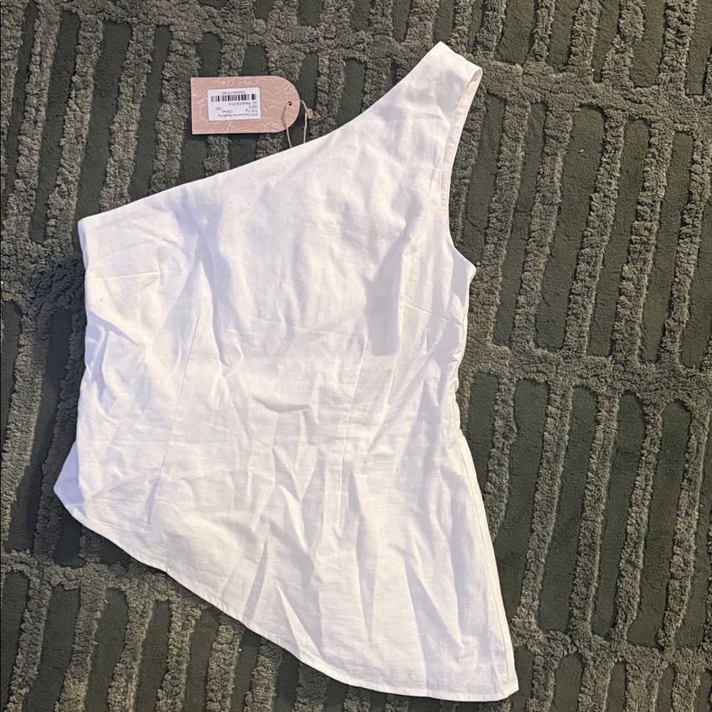 Meshki White Asymmetrical Bodysuit